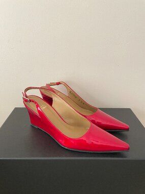 STUART WEITZMAN Patent Leather Slingback High Heels